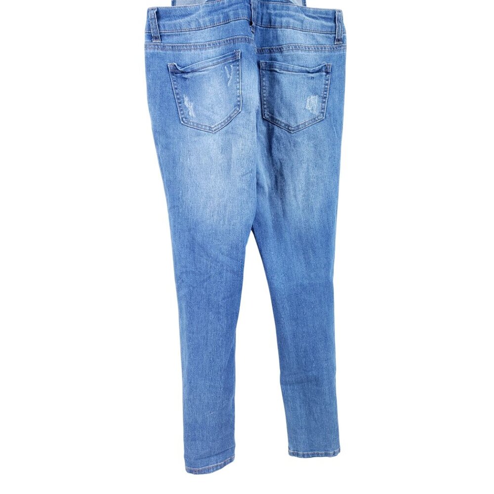 Wax Jean Basic Denim Destroyed Overalls Women's Size Small - Picture 3 of 9